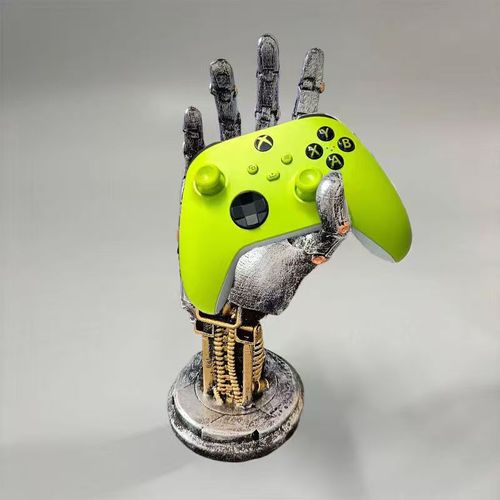 Cyberpunk Mechanical Hand: Desktop Stand for Xbox-Switch Controllers Resin Ornament for Gaming Setups