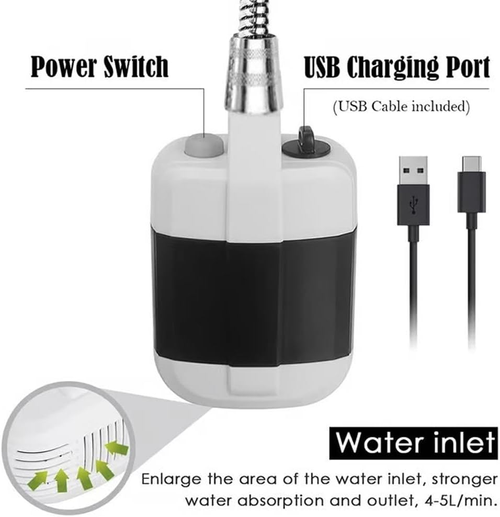 Portable Camping Shower Pump | USB Rechargeable Outdoor Sprayer