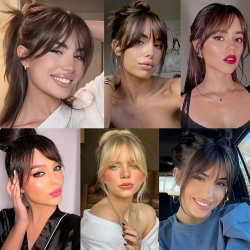 Clip-in French-style bangs hairpiece for women – adds volume to the crown, creates a natural, seamless look.