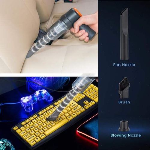 2-in-1 Cordless Handheld Car Vacuum | USB Rechargeable Suction & Blower | Portable Vacuum for Car, Home & Keyboard