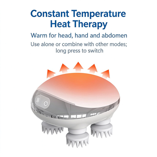 Portable Electric Scalp Massager, Handheld Head Massage Device with Kneading & Vibration Modes for Scalp Relaxation