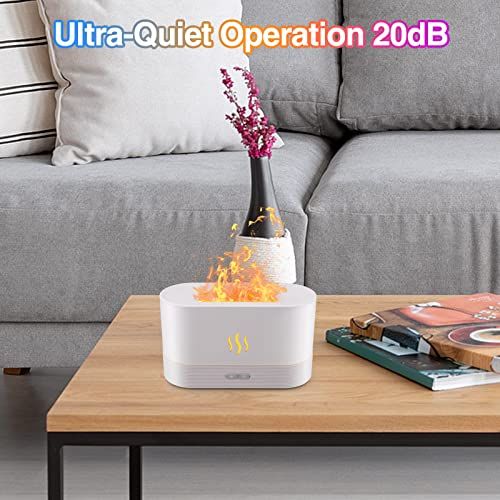 Creative Fireplace Flame Diffuser, 7 Color LED Night Light, Quiet Ultrasonic Mist Humidifier & Aromatherapy 2 in 1