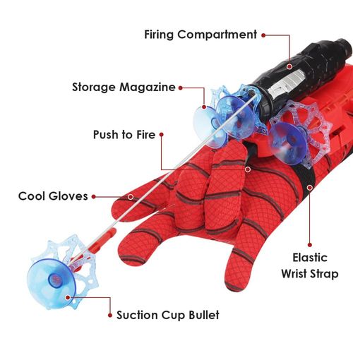 Hero Spider Wrist Eject Toy, Wrist Soft Dart Launcher, Kids Role Play Toy