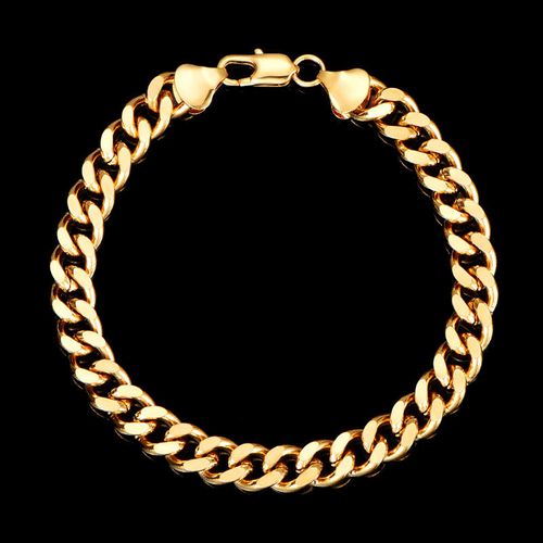 Unisex 6mm Hip-Hop Style 18K Gold-Plated Chain Bracelet — Versatile Fashion Accessory for Men & Women