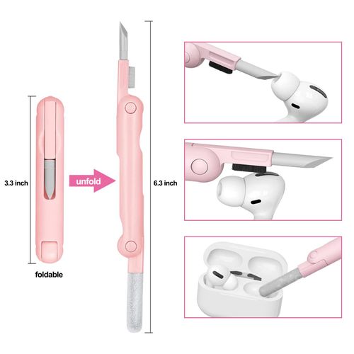 7-in-1 Multifunctional Electronic Cleaning Kit (No Screen Cleaning Liquid Included) | Keyboard Earbud Phone Cleaner Brush with Keycap Puller, Portable Duster for Laptops, Headphones & Digital Devices