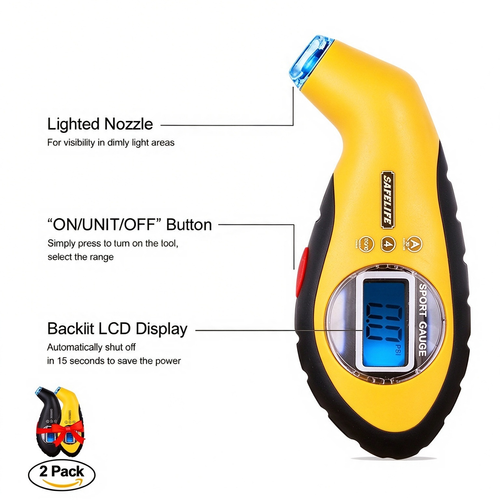 High-Precision Digital Tire Pressure Gauge Monitor for Bicycles, Motorcycles, and Cars