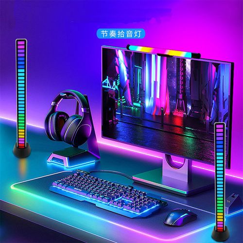 16-Color RGB Sound-Activated Rhythm Light — Dynamic Ambient Music Lamp for Cars & Desktops, LED Sound-Pickup with Audio Rhythm Recognition