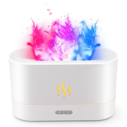 Creative Fireplace Flame Diffuser, 7 Color LED Night Light, Quiet Ultrasonic Mist Humidifier & Aromatherapy 2 in 1
