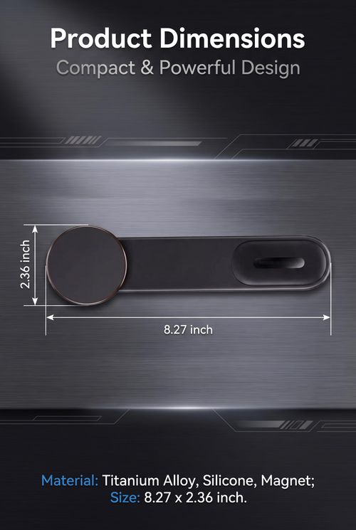 Car Dashboard Phone Holder, Magnetic 360-degree Rotating Mount for Vertical and Horizontal Screen, Strong Adsorption Bendable Navigation Mount,