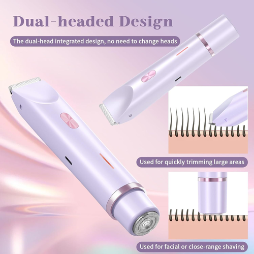 Bikini Trimmer for Women, Electric Shaver for Women, IPX7 Waterproof Bikini Razor for Pubic Hair, Underarms, Sensitive Areas,