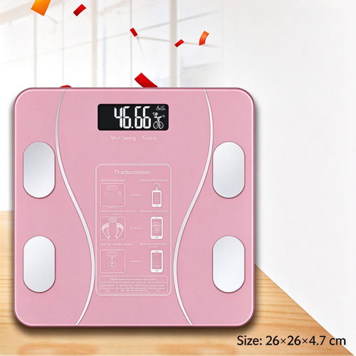Pink Household Body Fat Scale – Precise Electronic Digital Scale for Weight Loss, with Smart Bluetooth App Connectivity