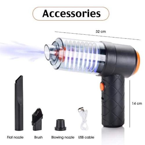 2-in-1 Cordless Handheld Car Vacuum | USB Rechargeable Suction & Blower | Portable Vacuum for Car, Home & Keyboard