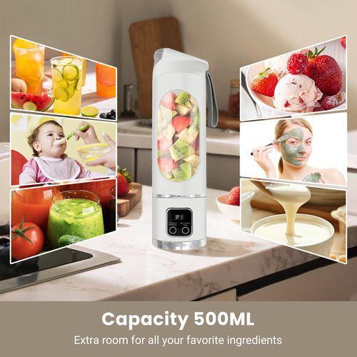 12 Blades Portable Ice Crushing Juicer Cup USB Rechargeable Smoothie Blender for Outdoor Camping Home