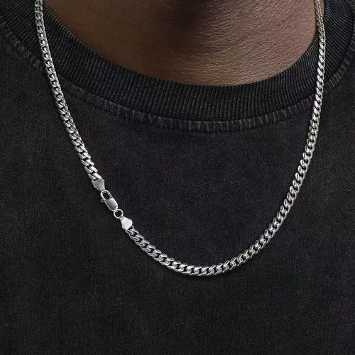 Stylish Retro Stainless Steel Miami Cuban Link Chain Necklace for Men – Hip-Hop Style