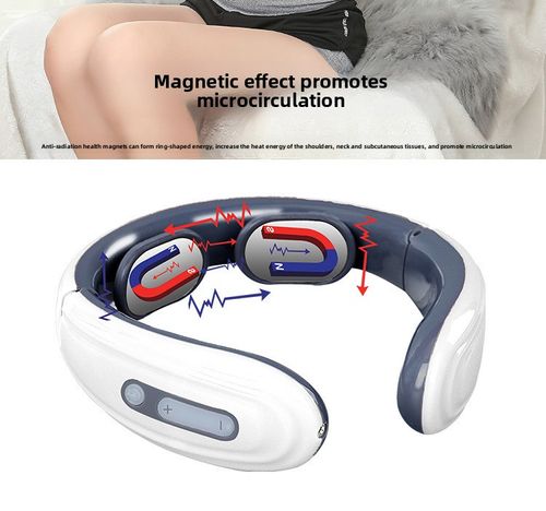 Electric Pulse Neck Massager  | Cervical Massager with Extra Massage Pads | 6 Massage Modes Magnetic Therapy, Rechargeable Portable Massager for Neck, Back, Waist, Arms & Legs