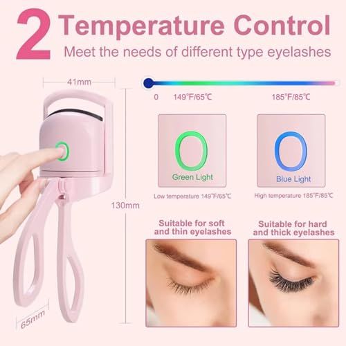 Rechargeable Heated Eyelash Curler, Portable Mini Electric Lash Curler, Heat Styling All-in-One Lash Tool for Long Lasting Curl