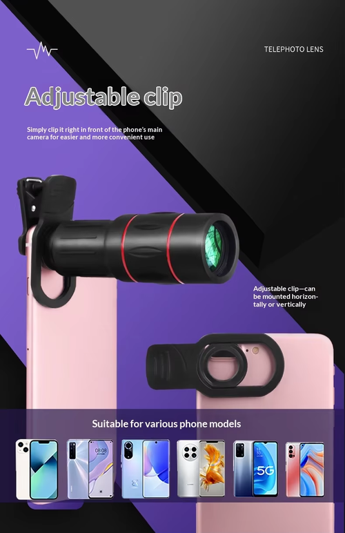 > Mobile Phone Telephoto Lens 64X25, HD Monocular Telescope with Tripod & Phone Holder, Universal Cell Phone Zoom Lens for Concert, Bird Watching, Sports