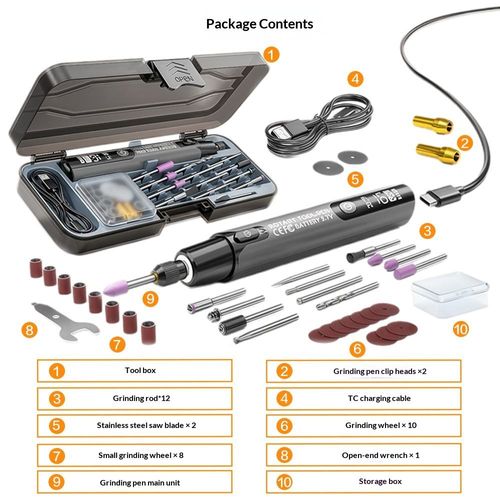 Mini Cordless Rotary Tool, 6-Speed, 3.7V Rechargeable Rotary Tool Kit with 36 Accessories, USB Charging Digital Display Multi-Purpose DIY Tool for Sanding, Polishing, Drilling, Engraving