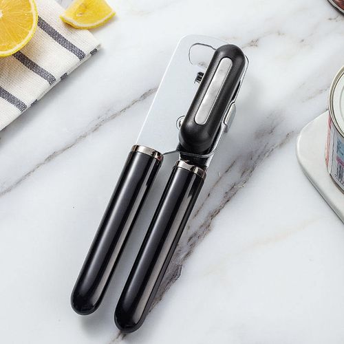 Stainless Steel Manual Can Opener — Multifunctional Safety-Edge Opener for Cans & Bottle Caps