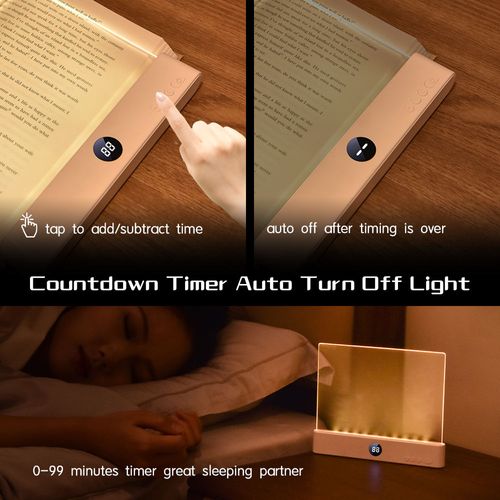 Eye-Protecting LED Reading Lamp for Students — Dimmable, Portable & USB-Rechargeable with Transparent Design for Dorm Rooms, Bedrooms & Night Light Use(Pink)