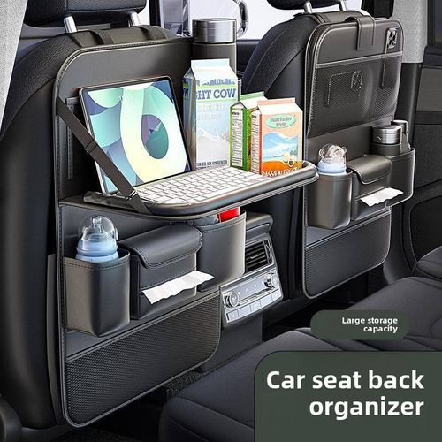 Black Car Seat Back Organizer – Hanging Storage Pouch for Vehicle Seat Backs