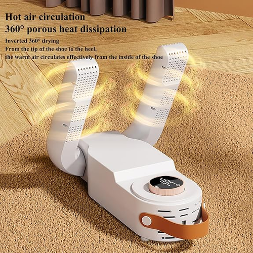 Shoe Dryer, Quick Drying Deodorizing Boot Dryer, Super Quiet, Overheating, Foldable Design Shoe Glove Warmer for Shoes Socks Ski Boots, White