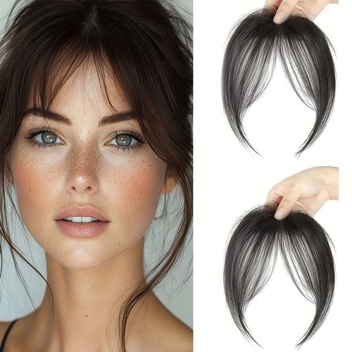 Clip-in French-style bangs hairpiece for women – adds volume to the crown, creates a natural, seamless look.