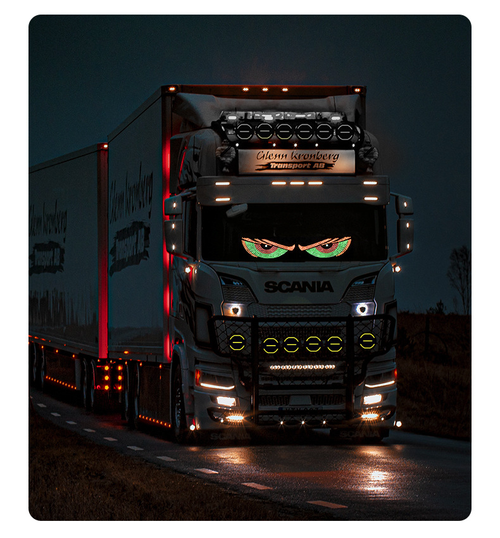 truck and car windshield light