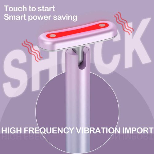 Rechargeable 4-in-1 Multifunctional Beauty Wand — Red Light Therapy, Microcurrent & High-Frequency Vibration for Facial Rejuvenation, Eye Bags Reduction & Skin Lifting