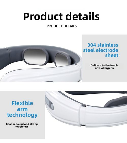 Electric Pulse Neck Massager  | Cervical Massager with Extra Massage Pads | 6 Massage Modes Magnetic Therapy, Rechargeable Portable Massager for Neck, Back, Waist, Arms & Legs