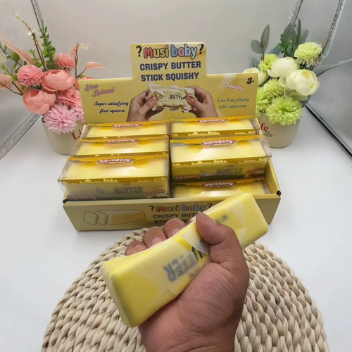 New Crispy-Crust Butter Stick PU Squeeze Toy – Stress-Relief Fidget Item