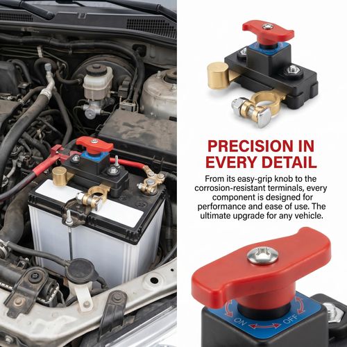 Dual Knob Battery Master Cutoff Switch, Pure Copper Conductor, 12V 24V Universal, Auto Modification Power Isolator Switch