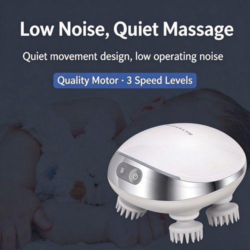 Portable Electric Scalp Massager, Handheld Head Massage Device with Kneading & Vibration Modes for Scalp Relaxation
