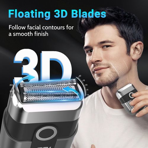 Mini Reciprocating Electric Shaver – Magnetic Head Portable Razor with 3-Blade System, LED Digital Display & Type-C Fast Charging for Travel & Daily Grooming