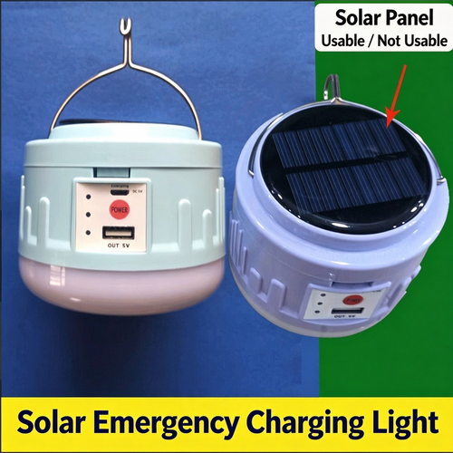 Solar-Powered Rechargeable Light Bulb – LED Emergency Light for Outdoor Night Markets, Camping, and Street Stalls (Supports Mobile Device Charging)