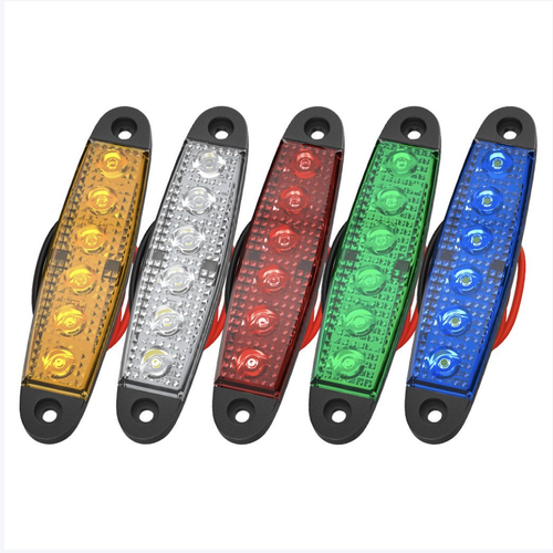5-pack Essential for Nighttime Use Ultra-thin Long Strip 6LED Car Side Light, Truck Taillight, Boat Vehicle Night Driving Signal Light, Side Warning Light