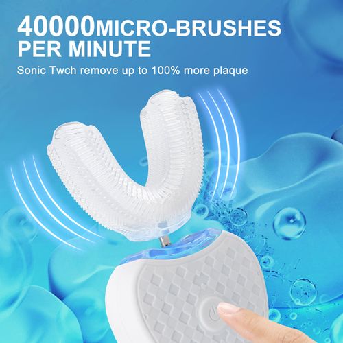 Rechargeable Smart 360° Electric Toothbrush — U-Shaped Automatic Sonic Soft Brush with Light for Whitening & Oral Care, Suitable for Students, Children & Travel