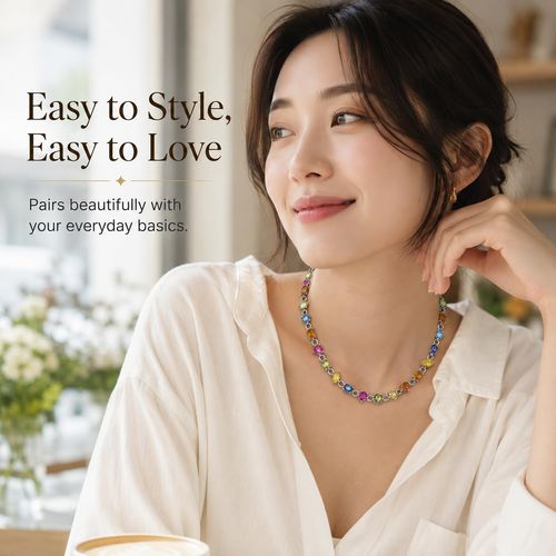 Stylish, versatile, and minimalist colorful pendant necklace for women—a chic accessory for the collarbone area.