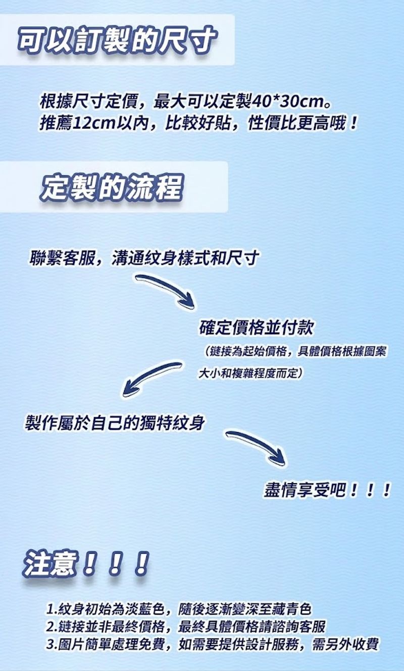 無水草本紋身貼！客製化圖案設計定做