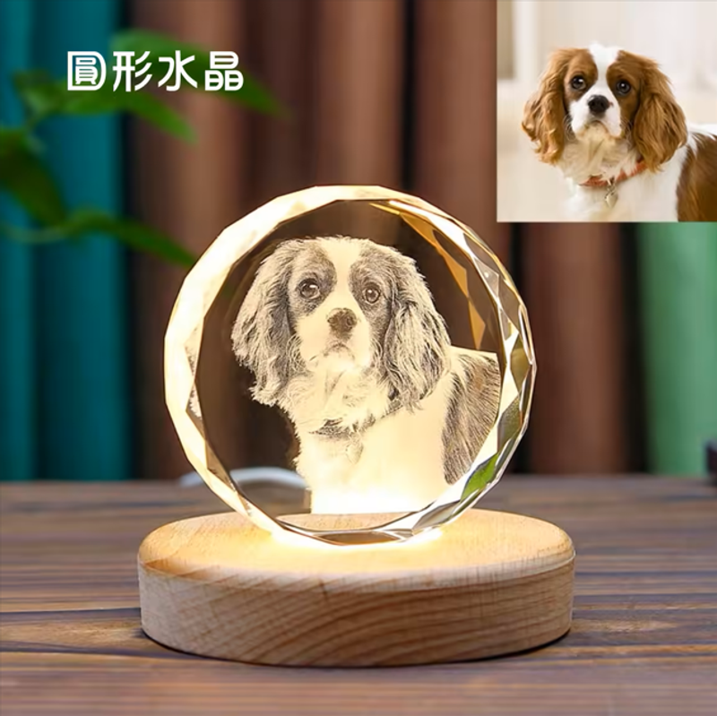 照片客製化平面內雕或彩印水晶燈