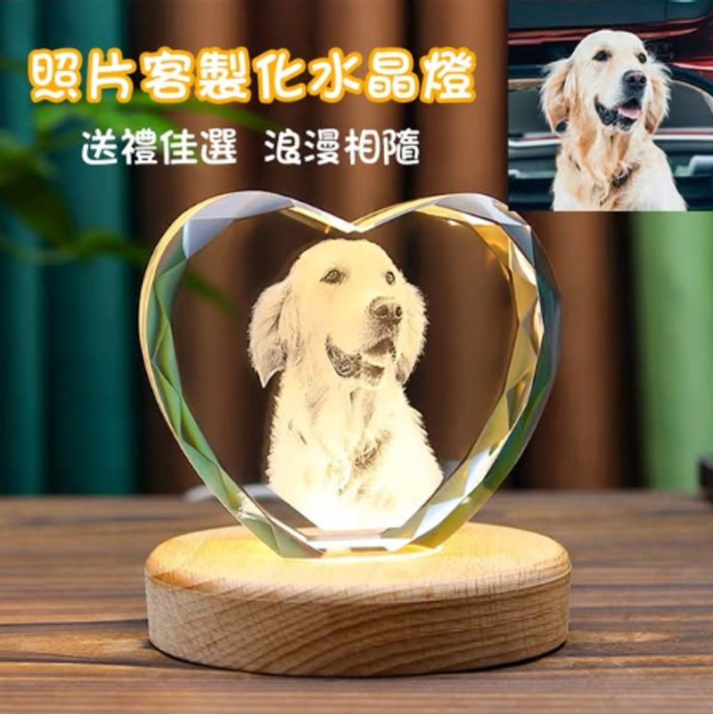 照片客製化平面內雕或彩印水晶燈