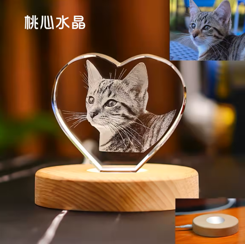 照片客製化平面內雕或彩印水晶燈