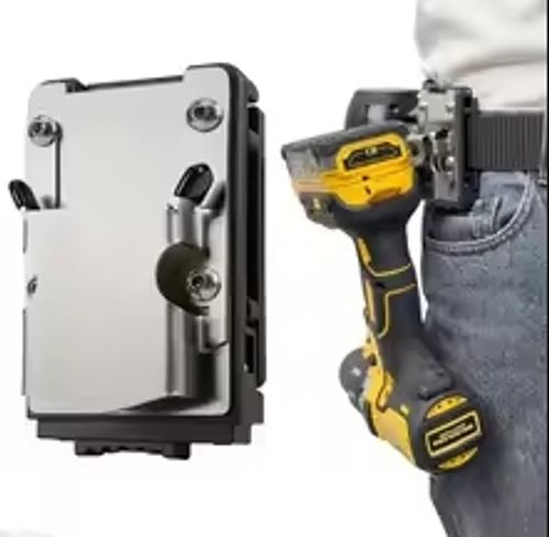 Belt Drill Bit Bracket for Impact Drills Nail Guns Dual Locking Clip Power Holder with Hook Quick Access Home Installation Tools