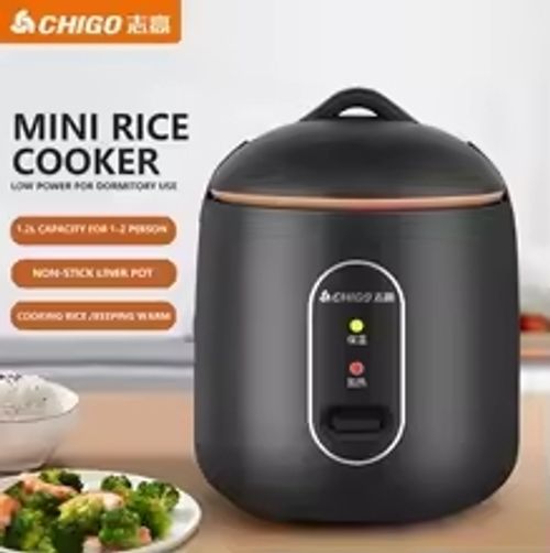 CHIGO 220V Electric Rice Cooker 1.2L Non-Stick Coating Liner Mini Dormitory Household 1-2 Person Multi Cooker Rice Cooking Pot