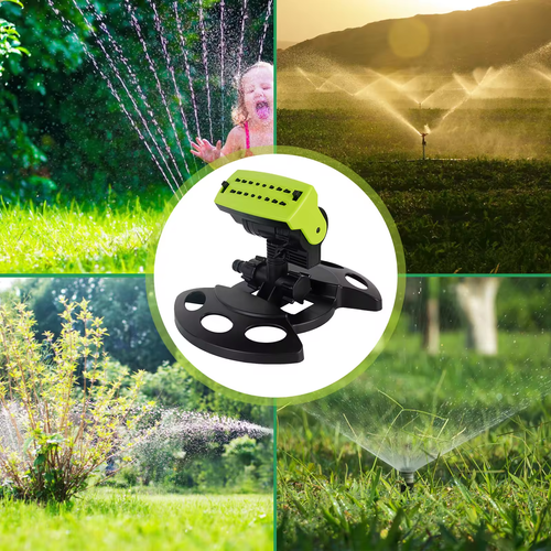 16 Holes 180° Rotating Garden Lawn Sprinkler Irrigation Watering Sprayer System Large Coverage Outdoor Gardening Patio Courtyard