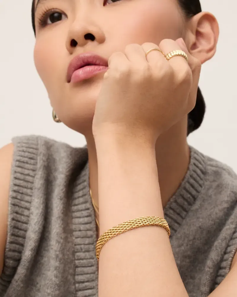 14K Gold Plated Trendy Adjustable Chain Bracelet