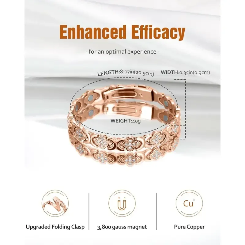Pure Copper Magnetic Bracelet – 3500 Gauss Strong Magnetism, Combining Health and Fashion