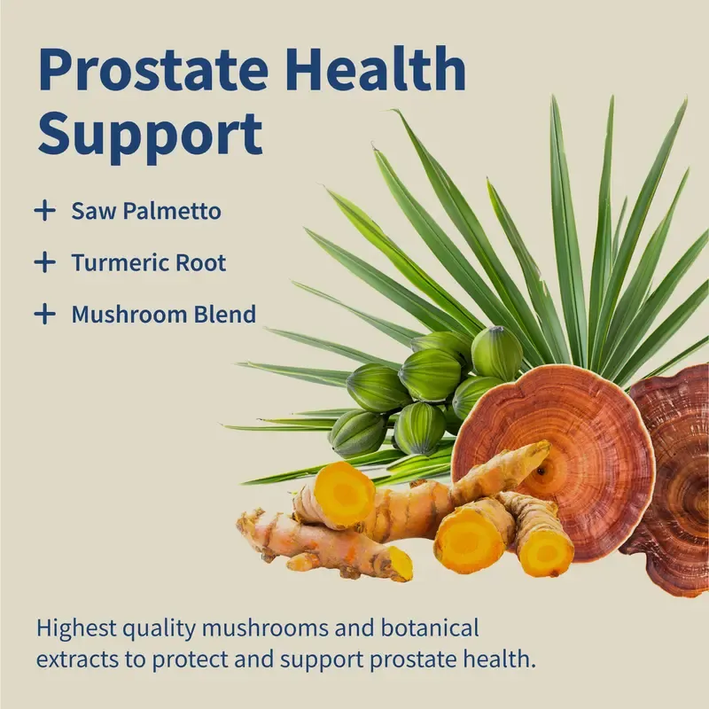 Natural Prostate Supplement for Men - Saw Palmetto Extract & Turmeric - Urinary Tract Health