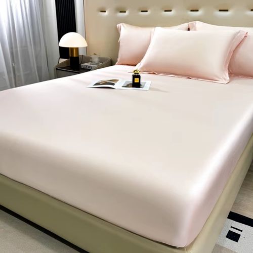 Skin-Friendly Fitted Sheet Ice Silk Deep Pocket Mattress Cover 360° Full Encasement OEM Cooling Mattress Protector