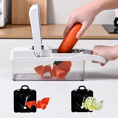 Multifunctional Manual Vegetable Slicer Grater 16-Piece Eco-Friendly Kitchen Tool Stainless Steel Blades Safe for Fruits